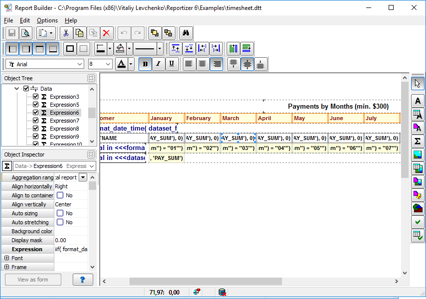Reportizer is a band oriented database reporting tool